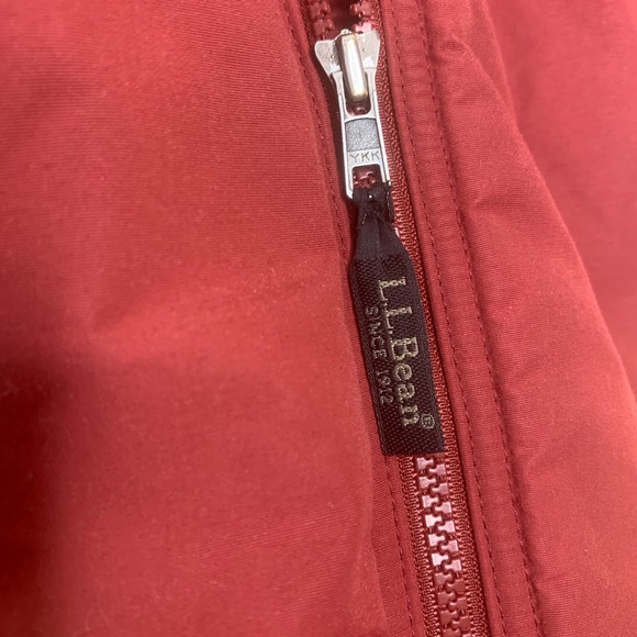 L.L. Bean Mens Jacket Size XL Red Long Sleeves Fleece Lined Bomber Full Zip‎ - Picture 3 of 10